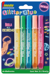 PEGAMENTO IMEDIO GLITTER 10ML BRILLA OSCURIDAD 5 COLORES | 1 UNIDADES | (PRODUCTOS IMEDIO, S,A,)